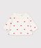 Blusa de terciopelo bordado con estampado de lazos para beb&eacute; crudo/rojo