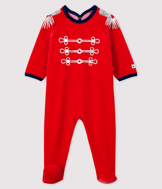 Pelele de terciopelo para bebé rojo FROUFROU