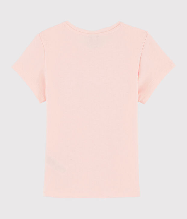 Camiseta serigrafiada para ni&ntilde;a rosa