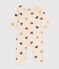 Pijama con corazones sin pies de algodón para bebé blanco AVALANCHE/ MULTICO