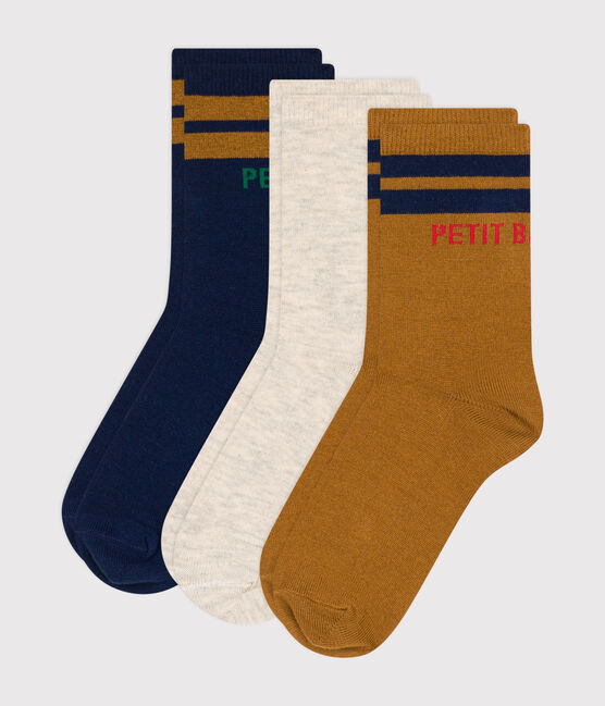 3 pares de calcetines infantiles de algodón lisos variante 1