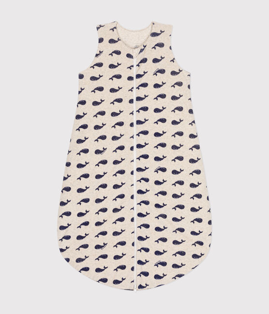 Saco de terciopelo con ballena para bebé TOG 3 beige MONTELIMAR/azul MEDIEVAL