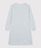 Camis&oacute;n de algod&oacute;n a rayas con cuello mao para mujer gris/blanco