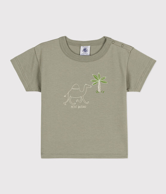 Camiseta de manga corta de punto con motivo para bebé verde MARECAGE