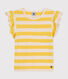Camiseta de punto flameado a rayas para niña