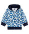 Sudadera de punto estampada con capucha y cremallera para bebé niño blanco MARSHMALLOW/blanco MULTICO