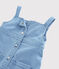 Vestido peto de felpa vaquera de niña. azul DENIM CLAIR
