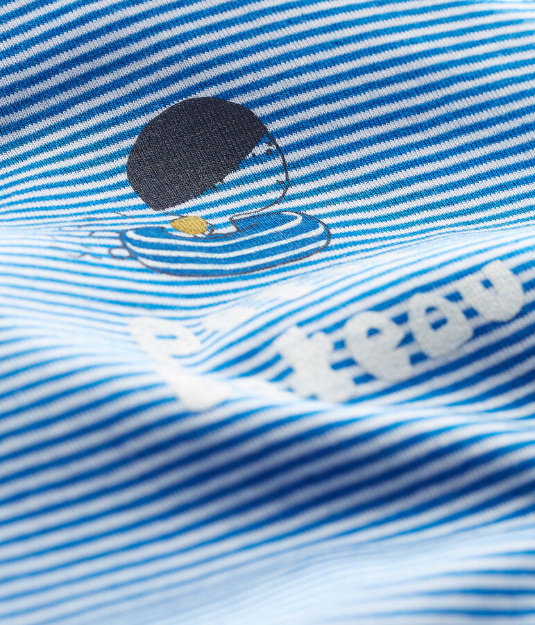 Mono corto milrayas para beb&eacute; ni&ntilde;o azul/blanco