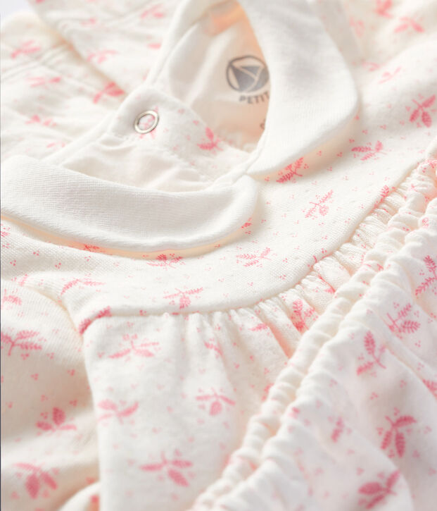 Conjunto 2 piezas para beb&eacute; ni&ntilde;a blanco/rosa
