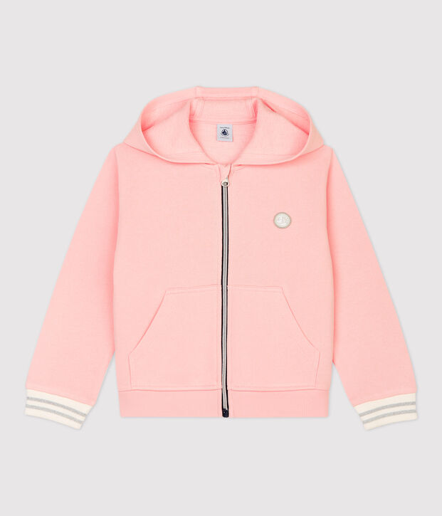Sudadera con capucha de felpa de ni&ntilde;a rosa
