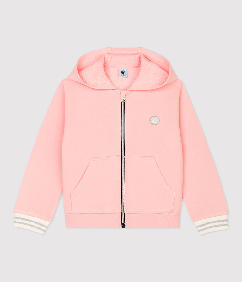 Sudadera con capucha de felpa de ni&ntilde;a rosa MINOIS