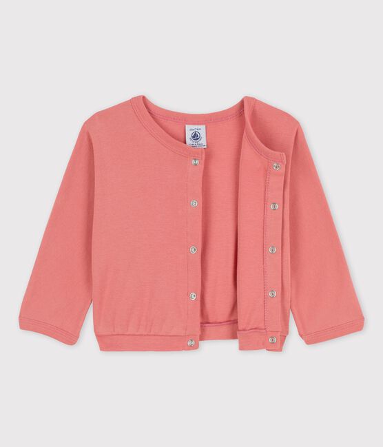 Cárdigan de algodón para bebé rosa PAPAYE