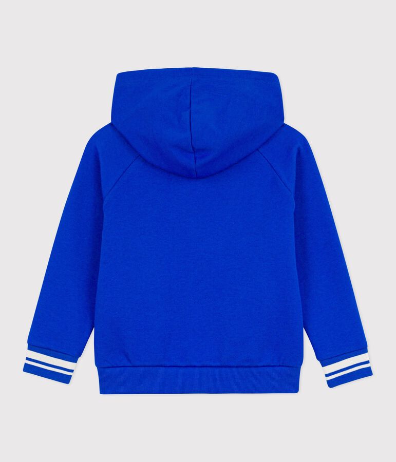 Sudadera infantil de algod&oacute;n con capucha azul PERSE