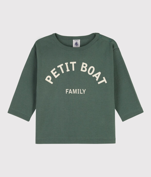 Camiseta de algod&oacute;n de manga larga para beb&eacute; verde