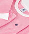 Pijama infantil de algodón con pierna muy ajustada a rayas rosa PEONIA/ MARSHMALLOW