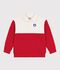 Sudadera infantil tipo polo de algod&oacute;n rojo/rojo