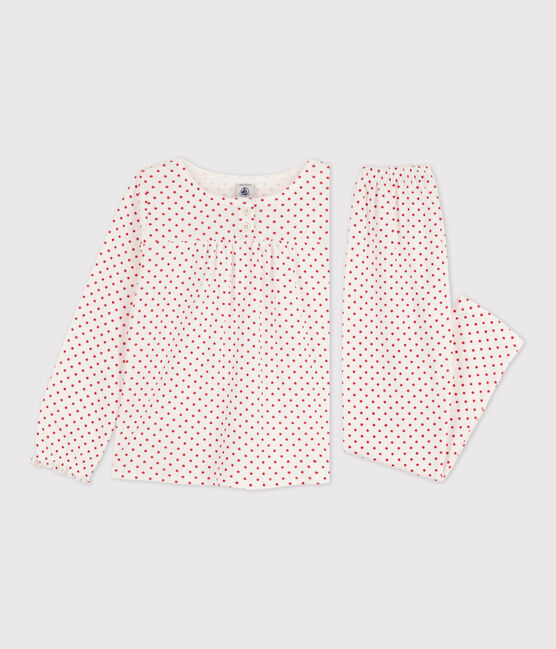 Pijama con estampado de estrellas de algodón de niña blanco MARSHMALLOW/ STOP