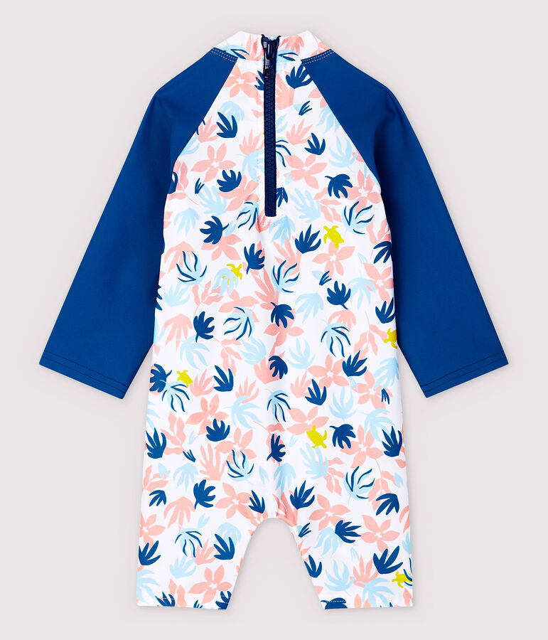 Mono anti-UV eco-sostenible de beb&eacute; ni&ntilde;a blanco/multicolor