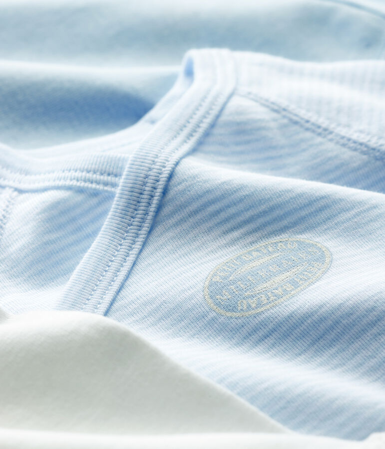 Lote de 3 bodys cruzados mil rayas de manga larga de beb&eacute; de algod&oacute;n ecol&oacute;gico variante 2