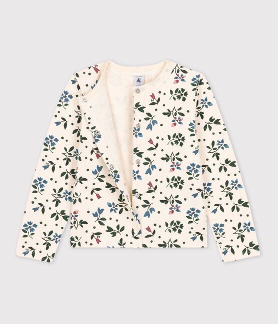 Cárdigan estampado de túbico de niña blanco AVALANCHE/ MULTICO