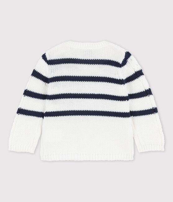 Jersey de punto trenzado para bebé blanco MARSHMALLOW/azul SMOKING