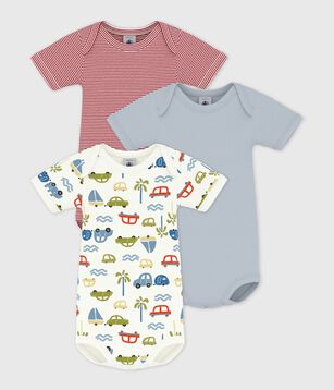 Juego de bodies de algodón de manga corta con estampado de coche para bebé multicolor