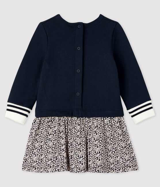 Vestido de manga larga para bebé niña azul SMOKING/blanco MARSHMALLOW