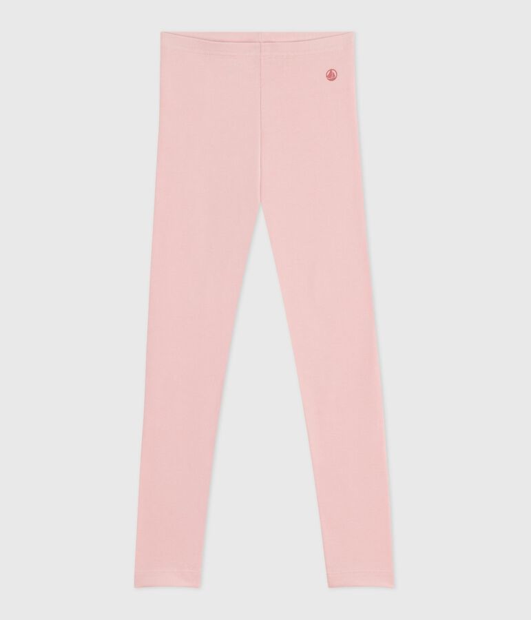 Leggings infantiles de algod&oacute;n liso rosa