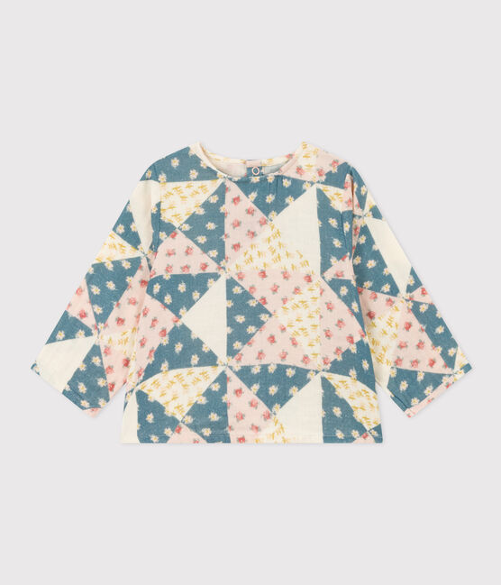 Blusa de manga larga de gasa de algodón para bebé blanco AVALANCHE/ MULTICO