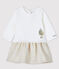 Vestido de bebé niña Petit Bateau x Deyrolle blanco MARSHMALLOW