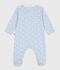 Pijama de algod&oacute;n con cuello y estampado de ballena para beb&eacute; azul/blanco