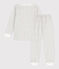 Pijama de felpa con flor para niña blanco MARSHMALLOW/blanco MULTICO