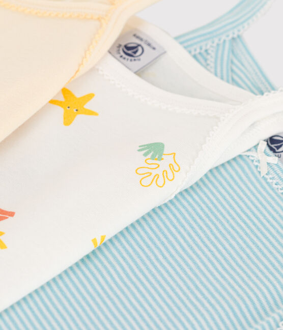 Juego de 3 camisetas de tirantes infantiles de algodón con estampado variante 1