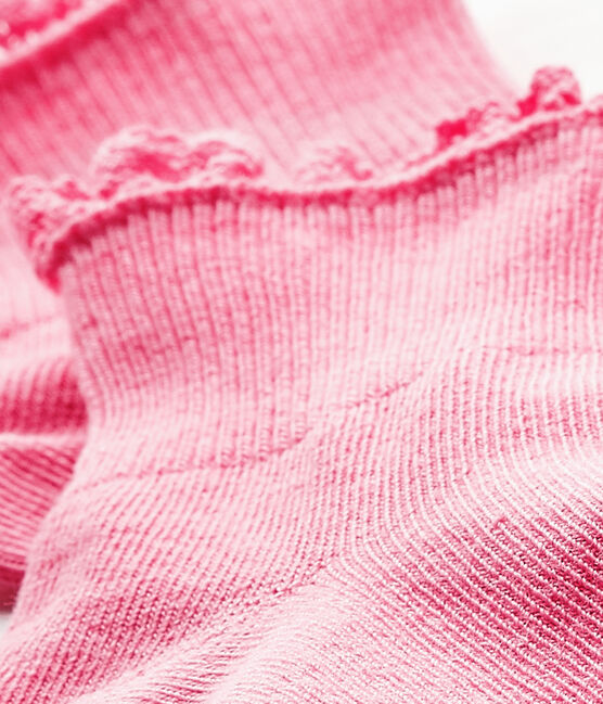 Calcetines de encaje para bebé niña rosa PETAL