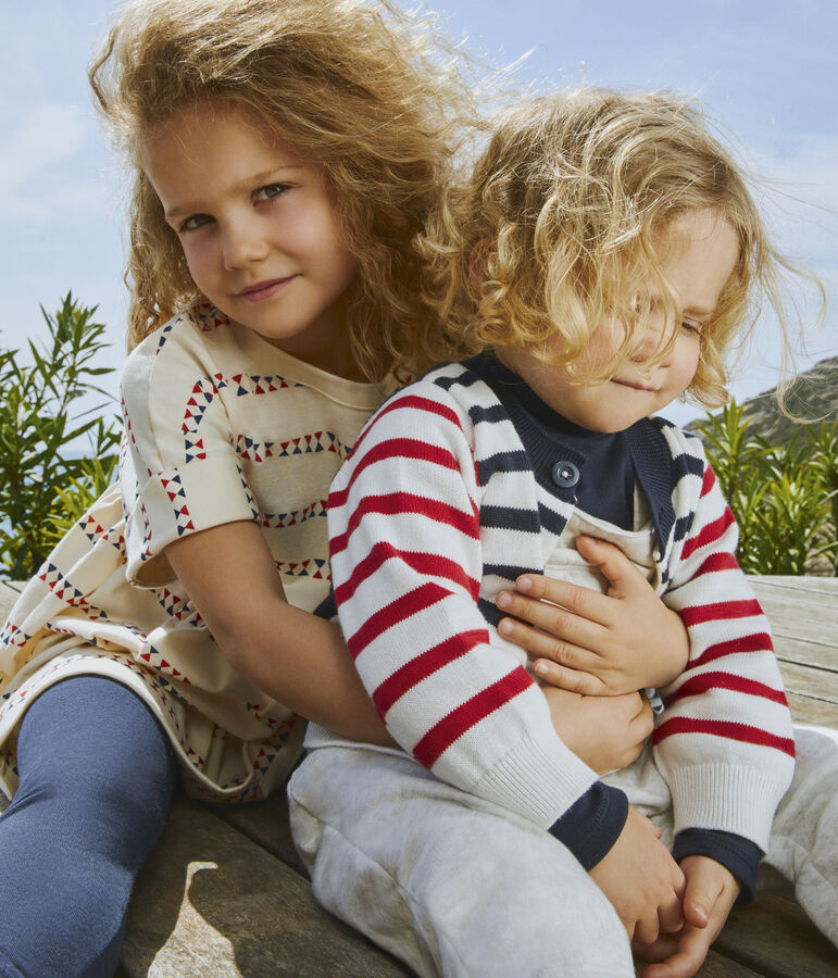 C&aacute;rdigan de punto tricotado de algod&oacute;n para beb&eacute; blanco MARSHMALLOW/blanco MULTICO