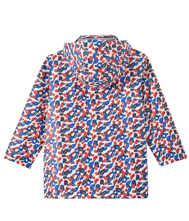 Chubasquero estampado para ni&ntilde;a blanco/multicolor
