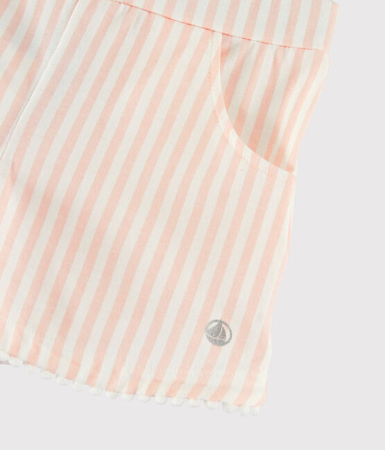 Pantalón corto de punto de niña rosa MINOIS/blanco MARSHMALLOW