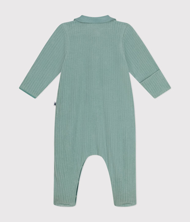 Pijama de terciopelo para beb&eacute; verde