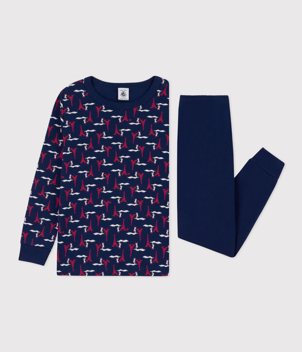 Pijama Par&iacute;s de algod&oacute;n de ni&ntilde;o/ni&ntilde;a azul/multicolor