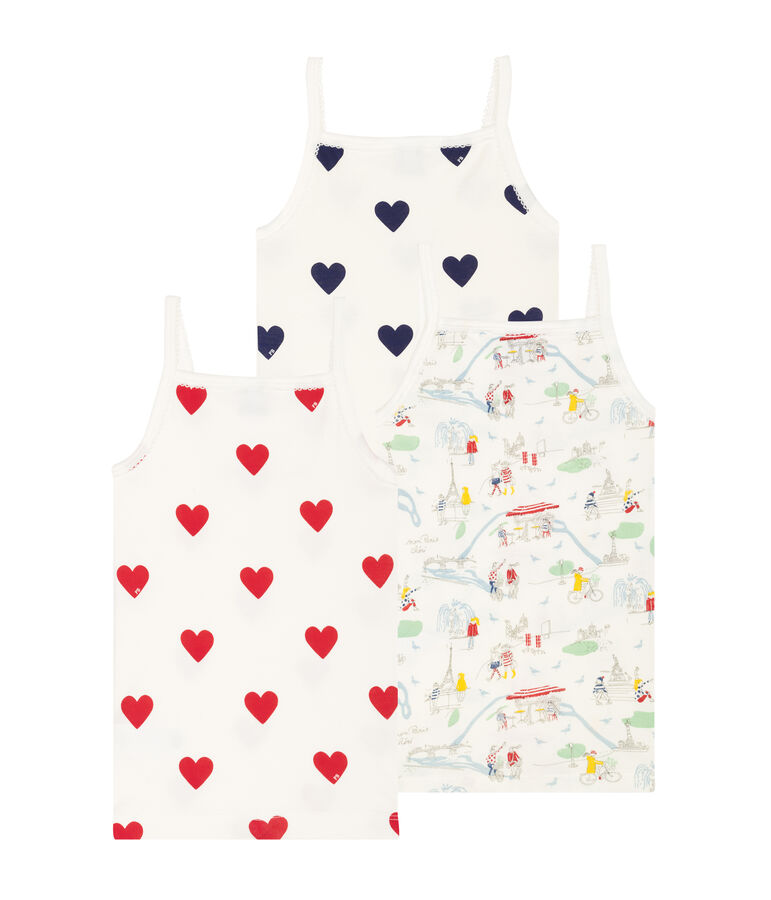 Tr&iacute;o de camisas de tirantes para ni&ntilde;a multicolor