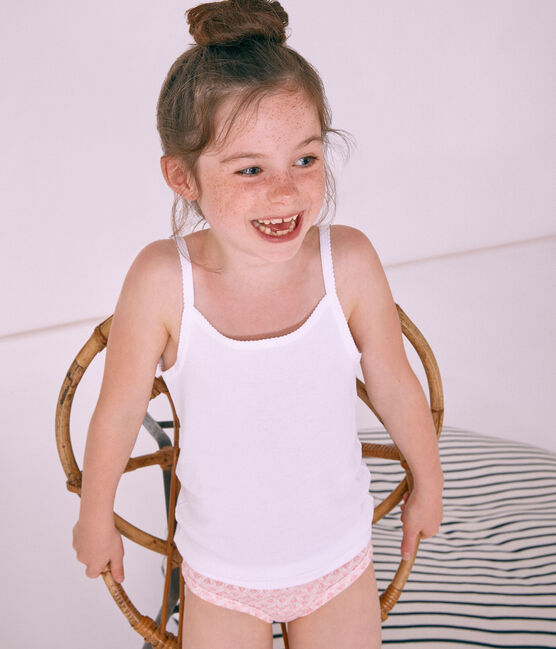Par de camisas de tirantes para chica blanco .
