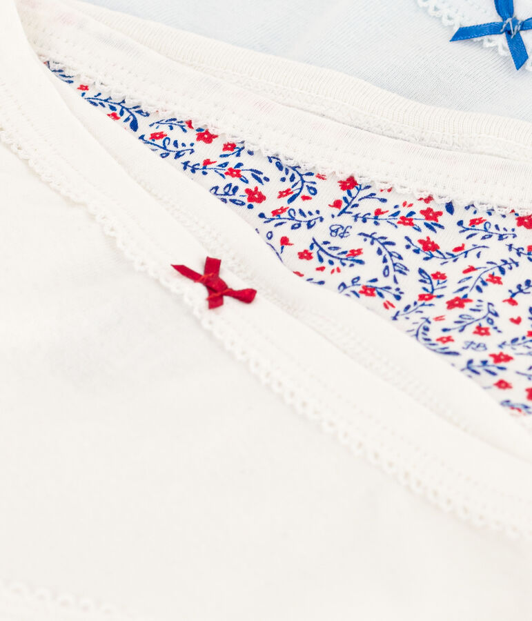 Juego de 3 braguitas de algod&oacute;n con flores para ni&ntilde;a variante 1