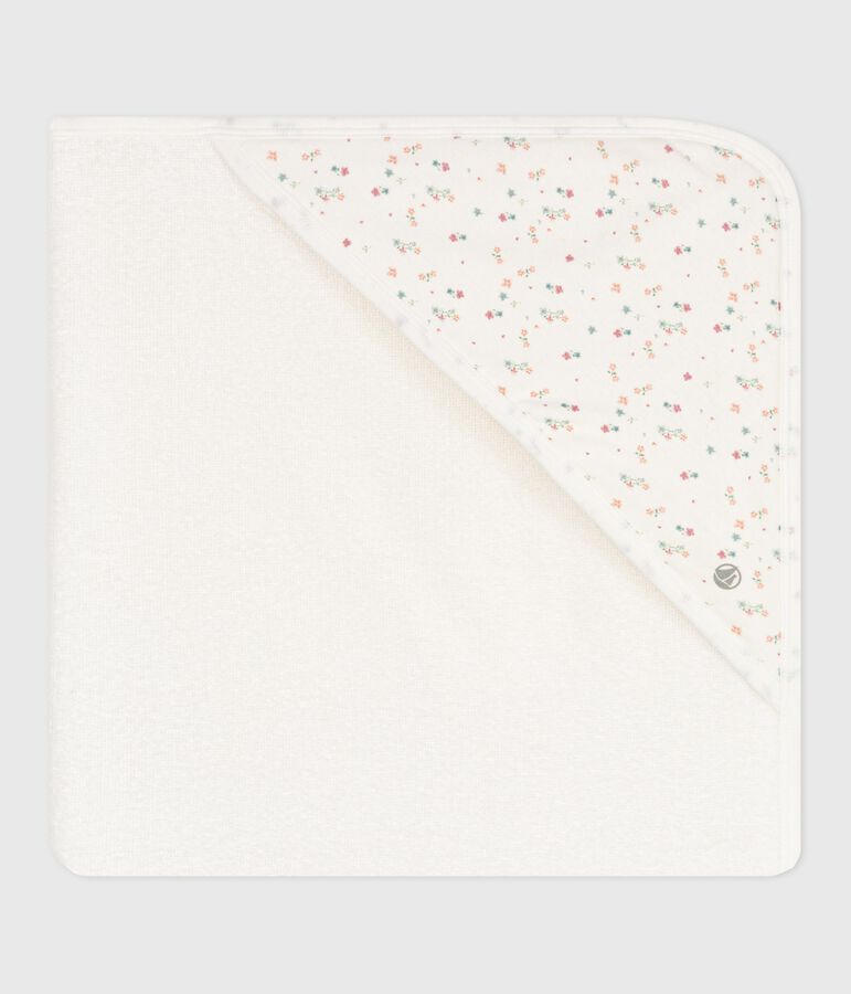Capa de ba&ntilde;o de algod&oacute;n para beb&eacute; blanco/multicolor