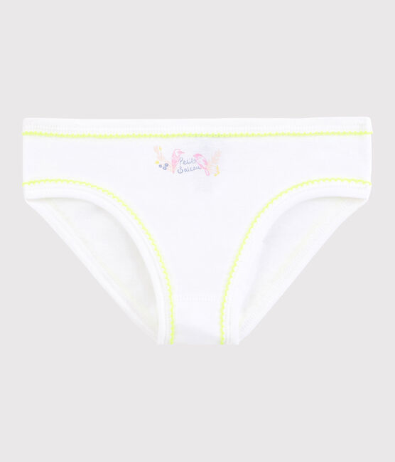 Braguita de niña de algodón blanco ECUME/amarillo JAUNE