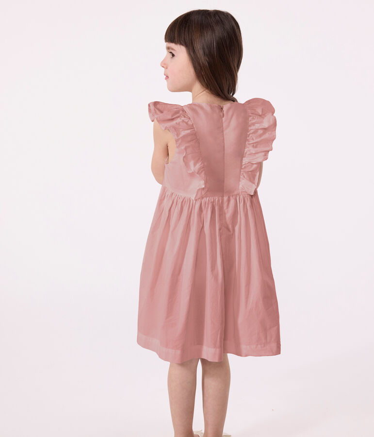 Vestido infantil sin mangas de algod&oacute;n liso rosa