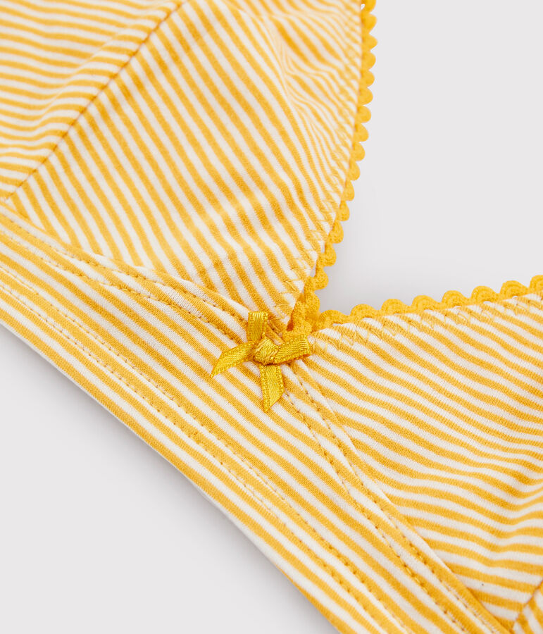 Sujetador triangula de mujer amarillo/blanco