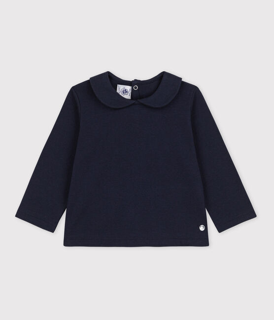 Blusa de algodón de manga larga para bebé azul SMOKING