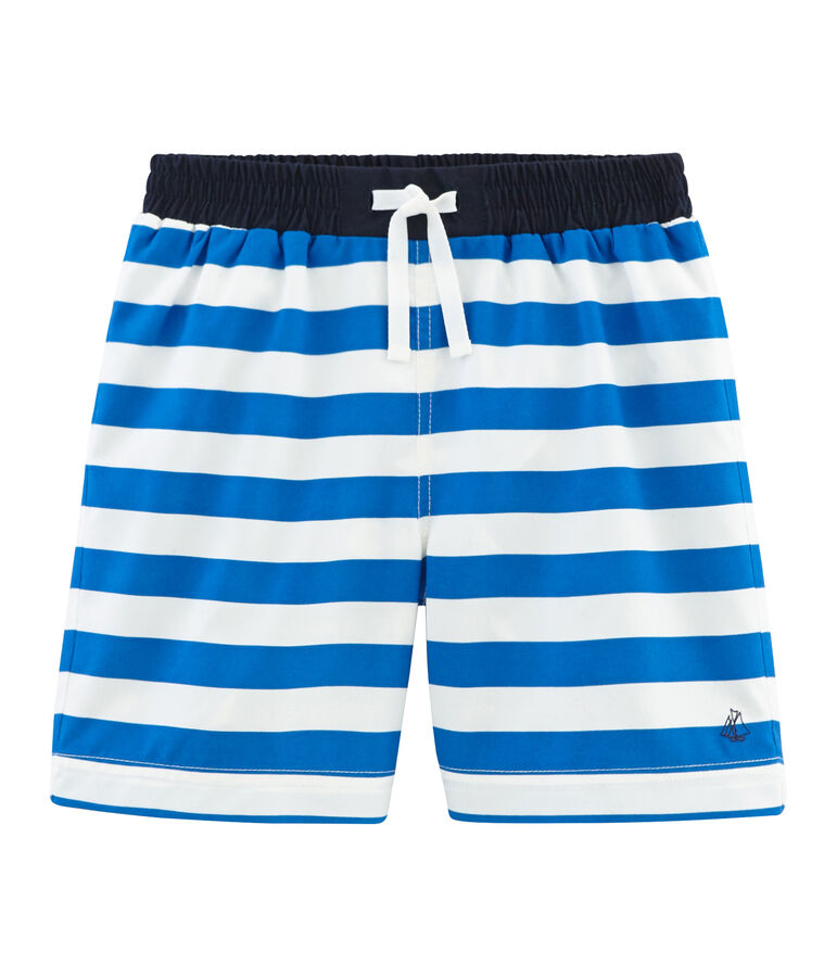 Shorts de playa infantiles para ni&ntilde;o azul/blanco