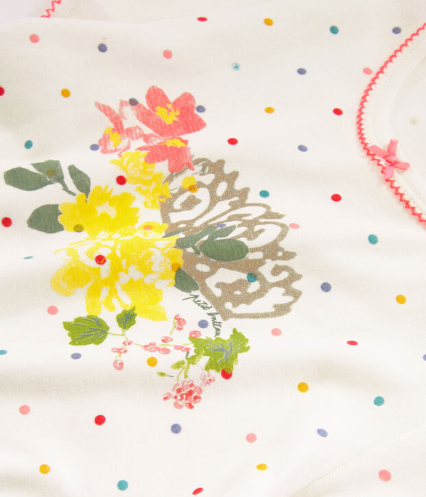 Camis&oacute;n para ni&ntilde;a de punto blanco/multicolor