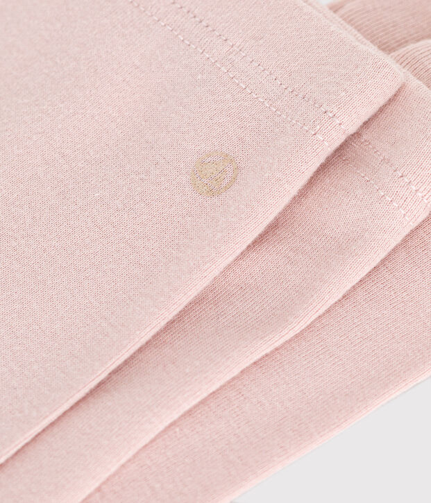 Leggings lisos de algod&oacute;n para beb&eacute; rosa